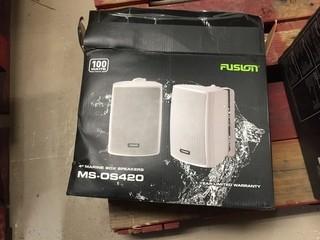 Fusion MS-OS420 100W 4" Marine Box Speakers.