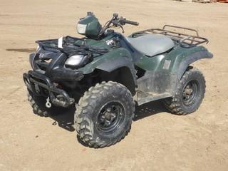 2002 4x4 Suzuki Vinson ATV c/w Winch, Ball Hitch, Front Tires 26x8.00-12 at 65%, Rear Tires 26x10.00-12 at 65%, Showing 5,162 Hours, VIN JSAAM43A922109496