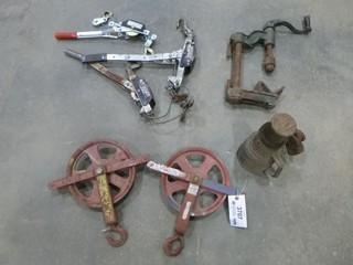 Hand Powered Drill Press, Bottle Jack, (2) Chain Pulls, (3) Ratchet Come Alongs (WR4-17)