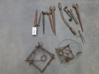 Misc. Hand Tools includes Wenches, Blade and More, (2) Traps (WR4-17)