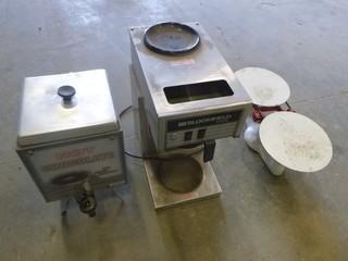 (1) Bloomfield Coffee Maker, Model 8543CA (1) Karma Hot Chocolate Maker, Model CD4, (1) Scale (WR1-4)