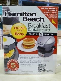 Hamilton Beach Breakfast Sandwich Maker, Type ST29, 120V, 600Watt (W5-1-3)