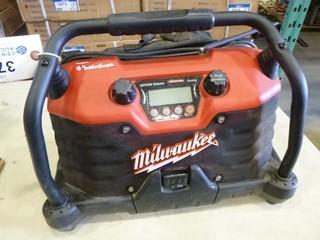 Milwaukee Heavy Duty Stereo / Radio, Part 49-24-0280, C/w 110V Plug, S/N A81B907303890 *Optional Battery Not Included* (W5-3-1)