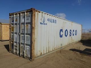 40' Storage Container c/w Side Door, Shelf, Pipe Insulation, 40'L x 8'W x 9'6"H