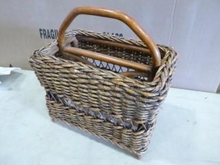 Woven Basket w/ Handle, 17" x 11" x 18" (F1)