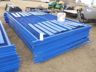 New (20) Panels Blue Construction Fence w/ Feet and Top Hardware