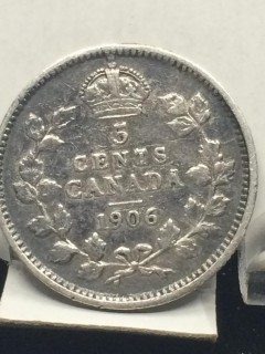 1906 Canada 5 Cent Coin.