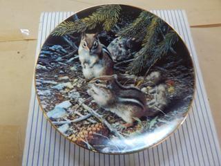 Beneath the Pine Chipmunks Collector's Plate.