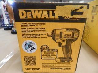 DeWalt 1/2" Impact Wrench, New In Box, Tool Only.