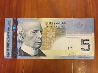 Bank Of Canada Five Dollar Bank Note.