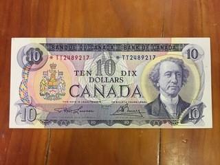 1971 Bank Of Canada Ten Dollar Replacement Bank Note, Excellent Condition.