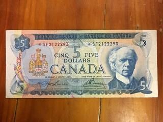 1979 Bank Of Canada Five Dollar Replacement Notes, *SF2122293