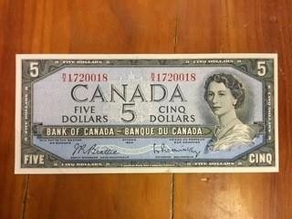 Bank Of Canada Five Dollar Bank Note.