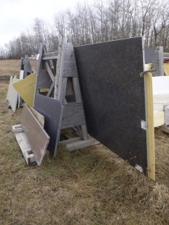 Qty Of Assorted Size Pieces Of Granite C/w Stand