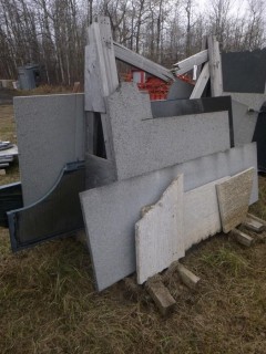 Qty Of Assorted Size Pieces Of Granite C/w Stand