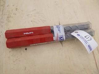 (2) Hilti TE-YX 1-1/8in-15in  8in X 5/8in Drill Bits