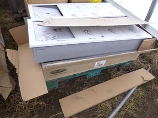 (2) 38in X 13.5in X 7in Wall Mounted Trash Can *Unused*