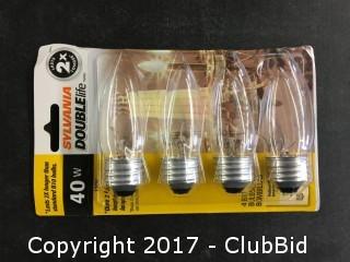 (4) Sylvania Double Life 40 W Light Bulbs, 4 per pack