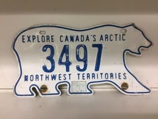 Northwest Territories License Plate.