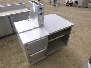 4' x 30" Stainless Steel Table, 2 Drawers, 1 Shelf and Power Panel (WF7)