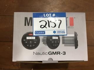 MB Quart NauticGMR-3 Waterproof AM/FM Powered Bluetooth Controller With Apple Control.