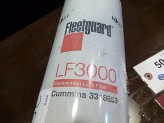 (4) Fleetguard Combo Lube Filter LF3000, Cummins Part No 3318853, (7) Fleetguard Fuel Filter FF5636, Cummins Part No 4940647 (WR1-24)