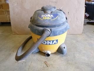 Rona 13 Gallon Wet/Dry Vacuum, Model RWV1365DB-02 *NOTE: Missing 2 Front Wheels* (W2-1-1)