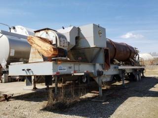 2007 Aesco Madson DM6828P Asphalt Plant, SN J-2801A. ID IA9GU53237A687027, Drum- 27'L x 6' (O.D) Of Drum, (2) 20HP Bablor Motor, 20" Wide Rear Folding Conveyor c/w  53' x 8' T/A Trailer, Spring Susp, 11-22.5 Tires, King Pin c/w Skid Mtd 17' x 8'4" Control Station, Allen Bradley Centerline 2100 Motor Control Center w/ PLC Cabinet, SN PNBHX4072 c/w 40' Storage Container, SN CAXY43948742G1, Contents Included, c/w 22' x 12' Dust Collector, (3) Tru Temp Electric Motor, 600V, 3 Phase c/w (1) 6' x 3' Bin, c/w 24" Radical Stack Conveyor *Note: Item Located At 4327 Industrial Ave, Onoway. Viewing By Appointment, Contact Shazeeda 780-721-4178*