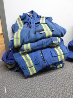 Qty of Assorted Size Coveralls w/ Reflective Strips