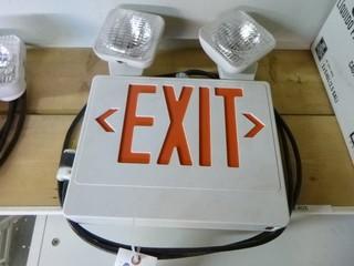 Exit Sign w/ Lights & Power Cord