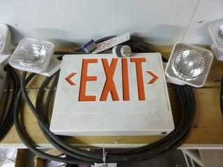 Exit Sign w/ Lights & Power Cord