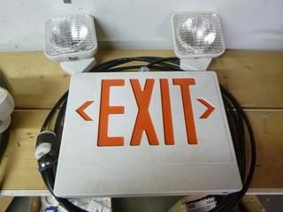 Exit Sign w/ Lights & Power Cord