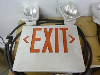 Exit Sign w/ Lights & Power Cord