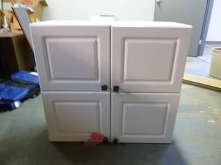 (2) 33in X 37in X 15in 2-Door Cupboards *Note: Missing Part of One Hinge*