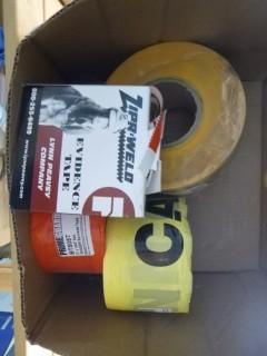 Qty Of (3) Rolls Of Caution Tape C/w (1) Zipr-Weld Evidence Tape