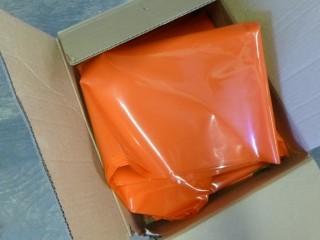 Qty Of 36in X 48in 6 Mil Thick Orange Poly Bags