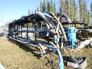 Approx 294in x 72in x 99in Pipe Rack C/w Assorted Size Hoses *Note: Buyer Responsible For Load Out*