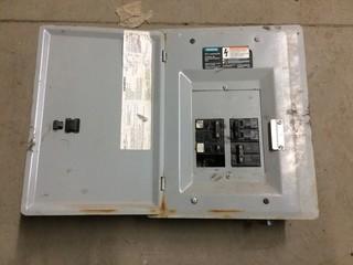 100 Amp Siemens Panel, (2) 15 Amp Dual Breakers, (1) 30 Amp Dual Breaker, (1) 20 Amp Single Breaker.