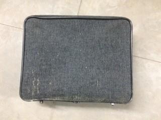 Large Grey Fabric Combo Locking Suitcase.