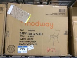 Madway, Beige Chair, P/N EEI-2227-BEI.