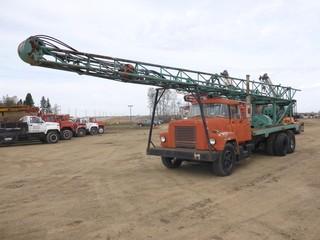 International F2000 D Water Drill Truck c/w 6V-71, Manual Transmission, Showing 35,525 Miles, GVWR 43,000LB, 186" W/B, 10.00-20 Tires, Ramsey Winch, Gardner Denver Pump Shell, VIN CW550364H *NOTE: Parts Only*