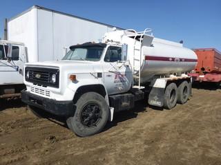 1980 Chevrolet C65 Water Truck c/w Diesel Engine, Manual Transmission, Showing 56,389 Miles, GVWR 43,000LB, 193" W/B, 11R22.5 Front Tires At 55%, Axle Rating 9,000LB, Rear Axle Rating 34,000LB, VIN CME677V100609 * NOTE: Engine Turns Over*