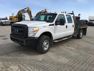 2012 Ford F350 SD XL Crew Cab 4x4 Deck Truck c/w 6.2L V8, Auto, A/C, Showing 347,475 Kms. S/N 1FD8W3F6XCEB63742.