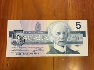 1986 Bank of Canada Five Dollar Replacement Note, FNX3100405.