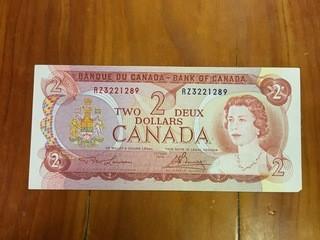 1974 Bank of Canada Two Dollar Note, RZ3221289.