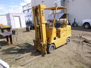 CAT T50B Forklift, Showing 84 Hours, 2 Stage Mast, EROPS, 5000LB Lift Capacity, 3' Forks, Class 3 Carriage, Hyd Side Shift, SN 1ZN2755