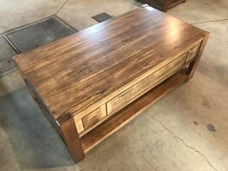 Wood Coffee Table w/ Front Drawer 52 x 28 x 20.