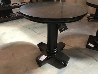Round End Table Black 26 x 26 x 25.5.