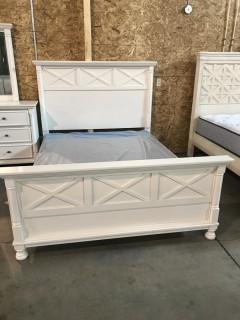 White Queen Bed w/ Box Spring.