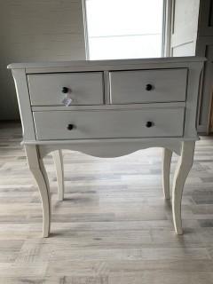 3 Drawer Side Table Cream 29 x 13 x 32 ( Sticky Drawer ).